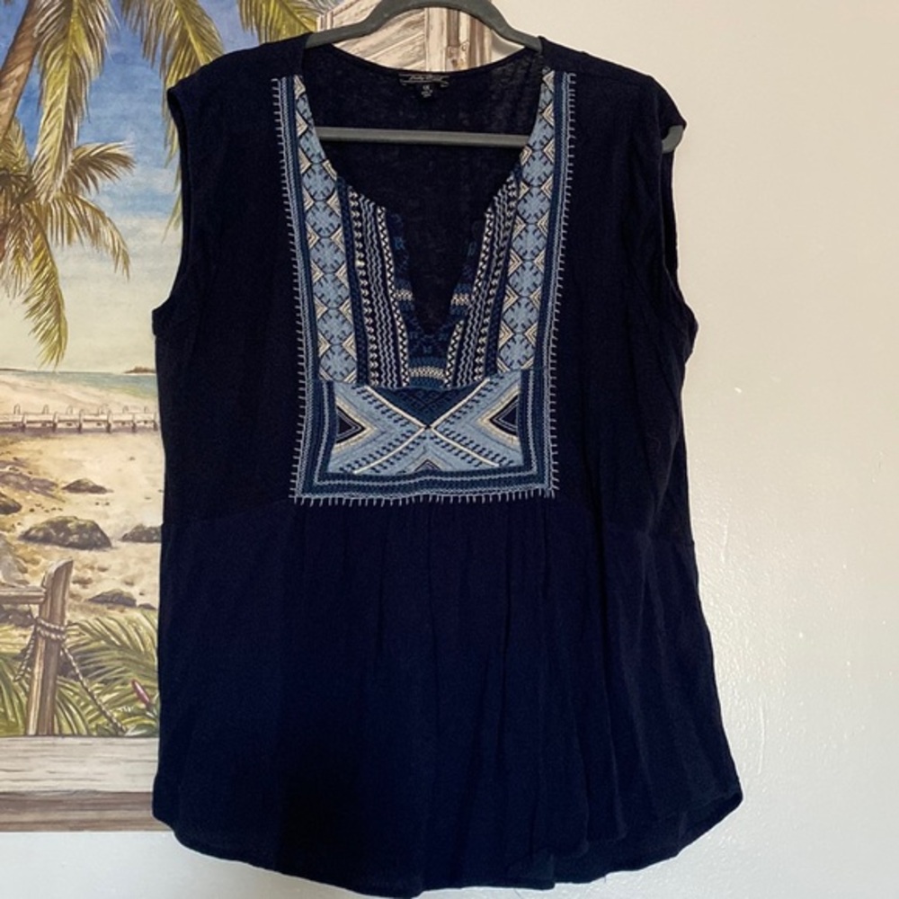 Lucky brand embroidered cap sleeve size 1x